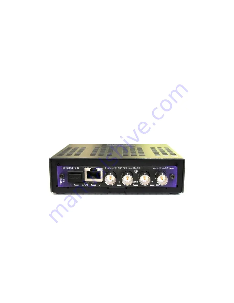 E3Switch LLC High-Speed Ethernet to Single/Dual DS3/E3 Network Extender... Operating Information Manual Download Page 1