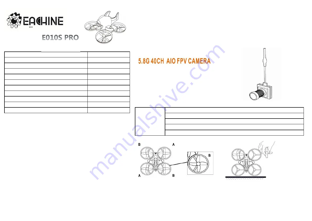 Eachine E010S Pro Quick Start Manual Download Page 1