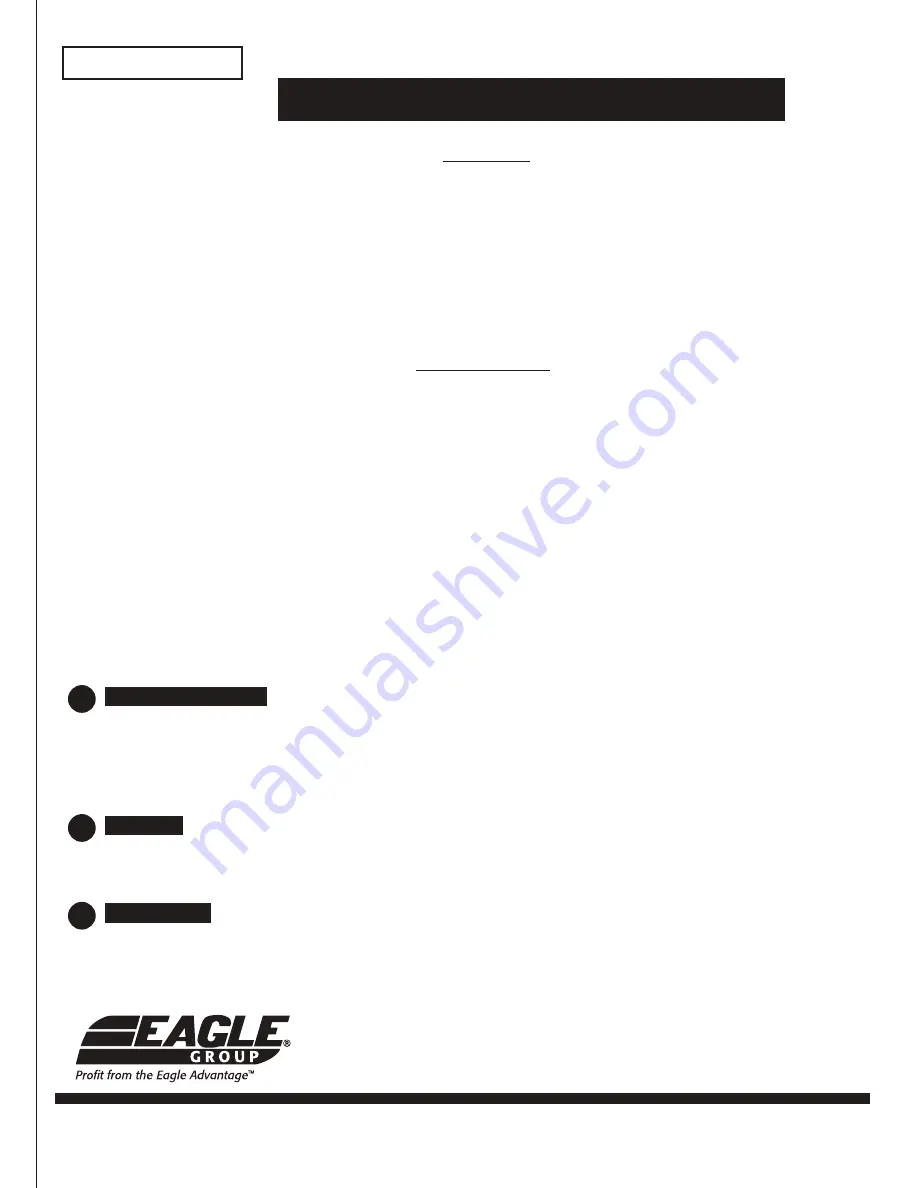 Eagle Group 335376 Operating And Installation Instructions Download Page 1