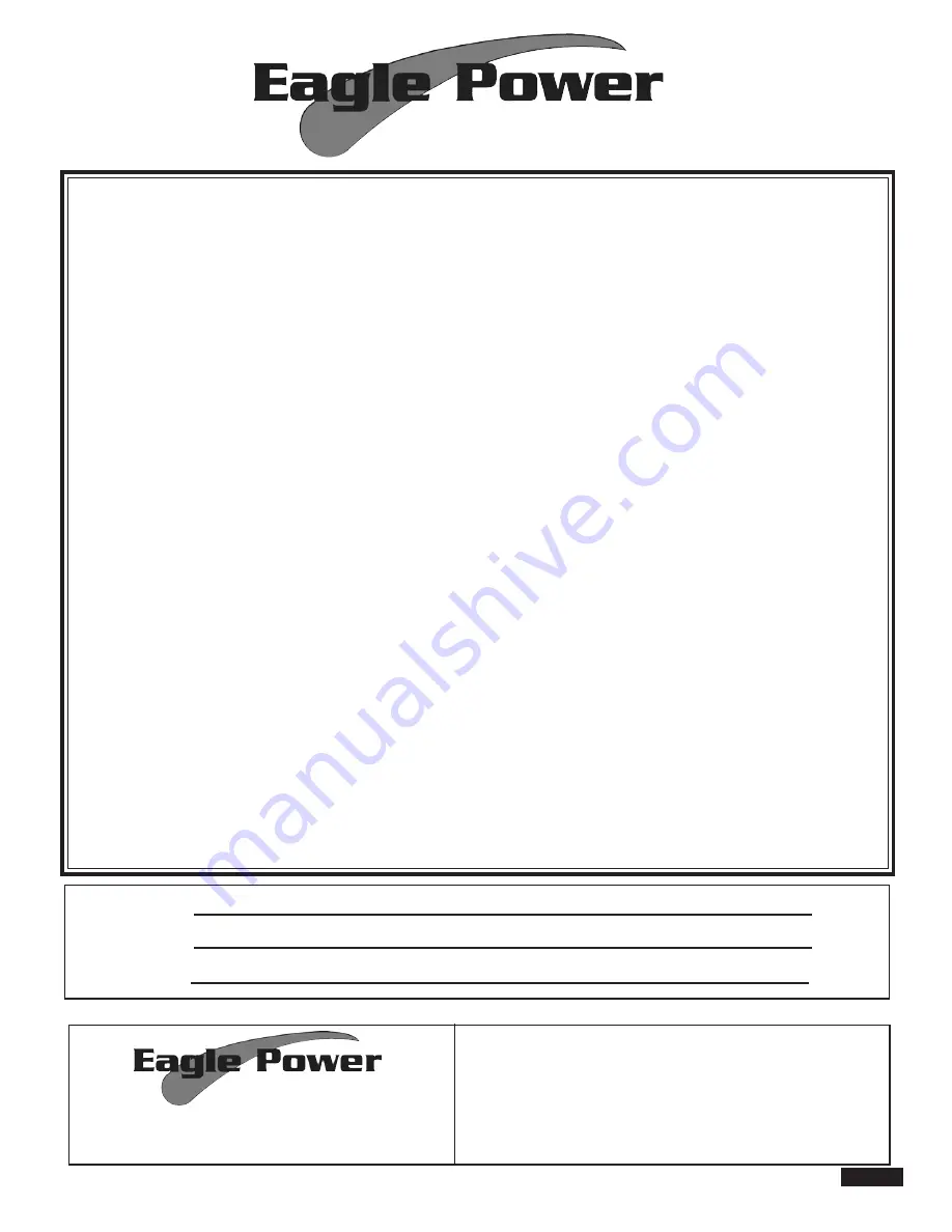 Eagle power TKS510ET Operation & Maintenance Manual Download Page 12