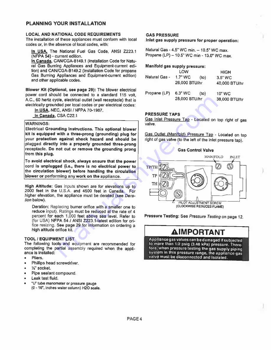 Earth Stove BayFire Europa Installation And Operation Manual Download Page 4