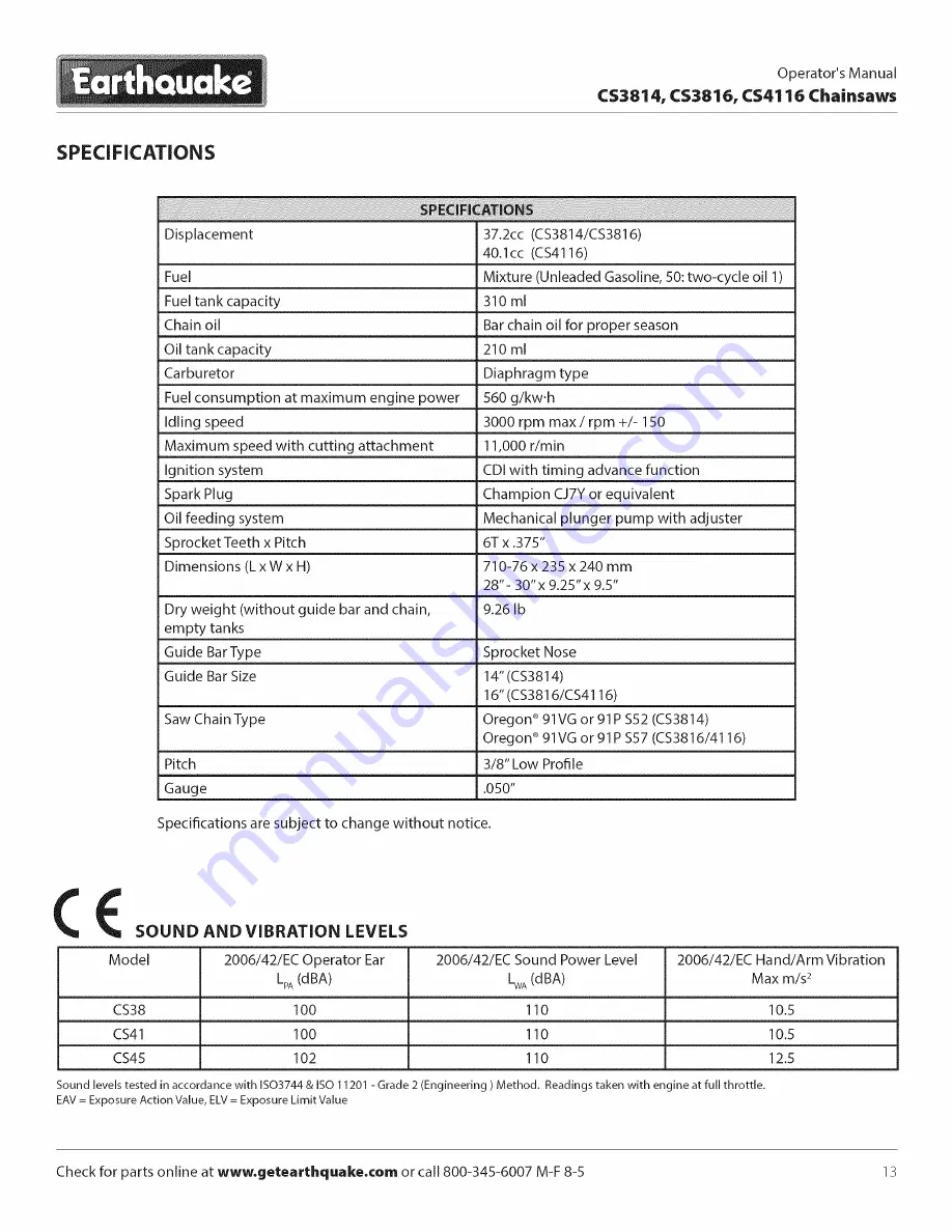 EarthQuake CS3816 Скачать руководство пользователя страница 13