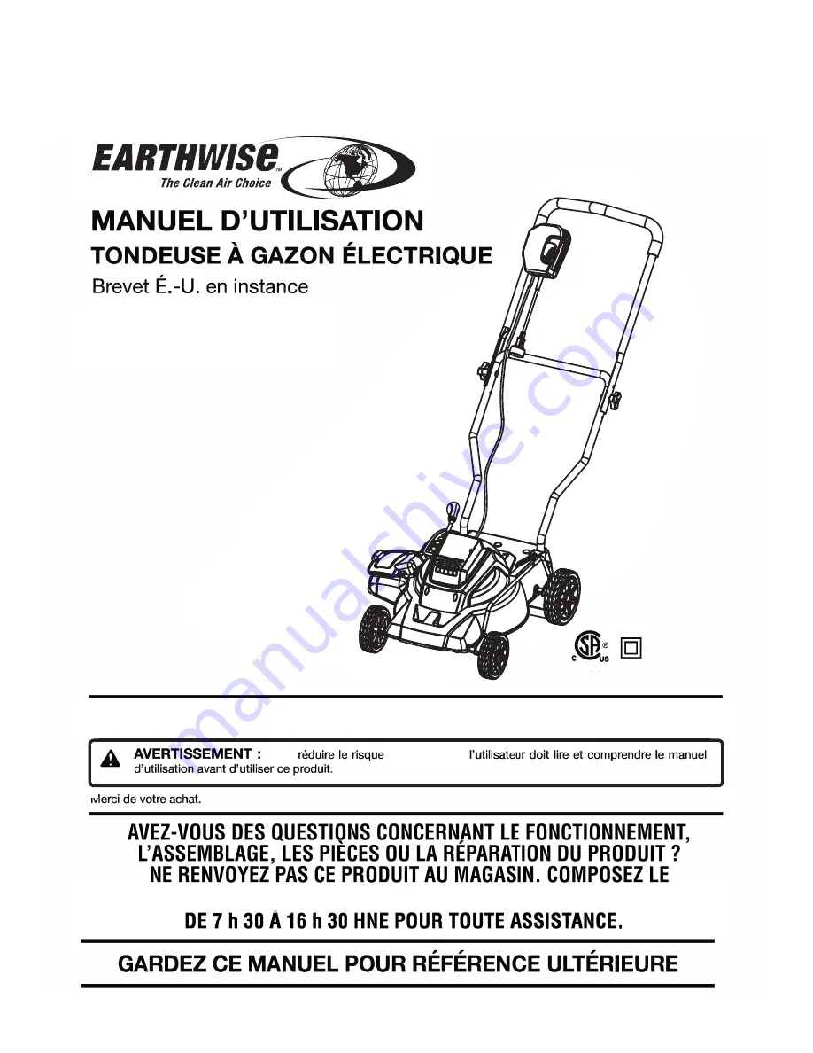 EarthWise 50214 Operator'S Manual Download Page 44