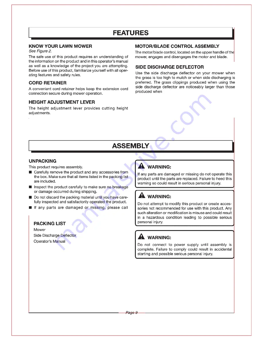 EarthWise 50518 Скачать руководство пользователя страница 9