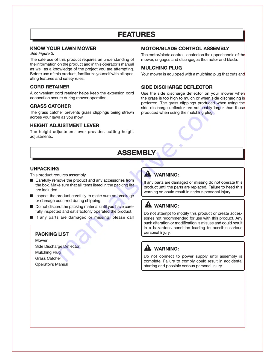 EarthWise 50520 Operator'S Manual Download Page 9