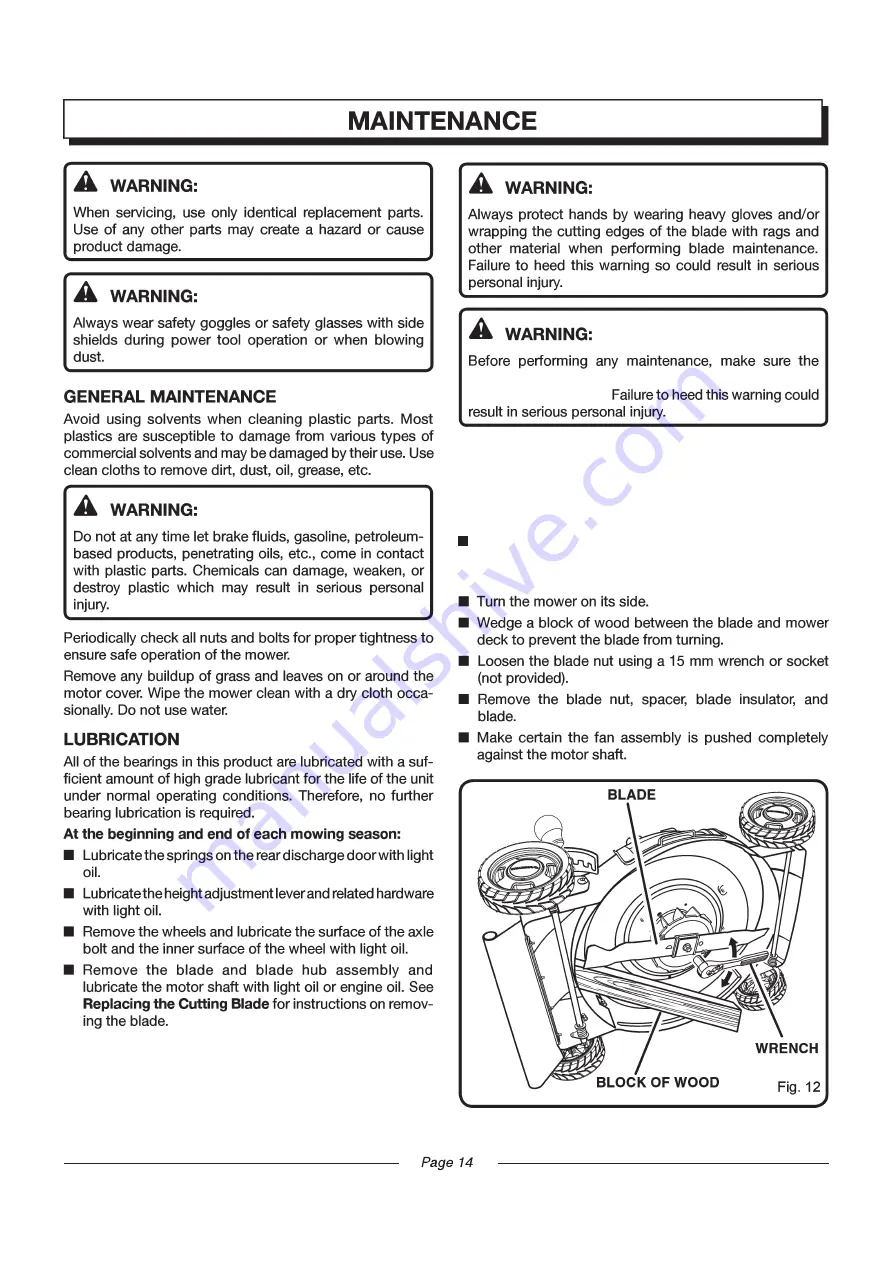 EarthWise 60220 Скачать руководство пользователя страница 15