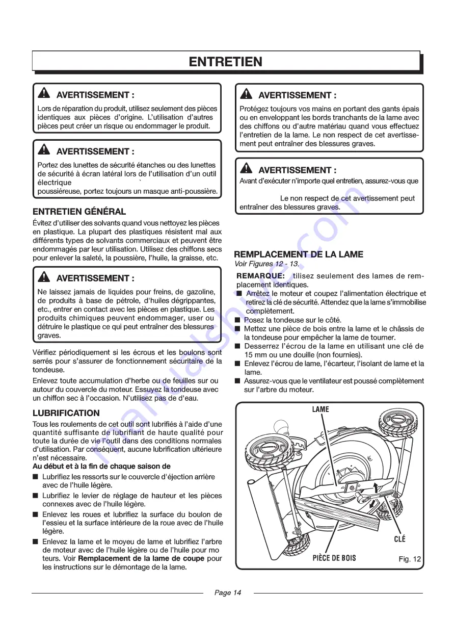 EarthWise 60220 Operator'S Manual Download Page 55