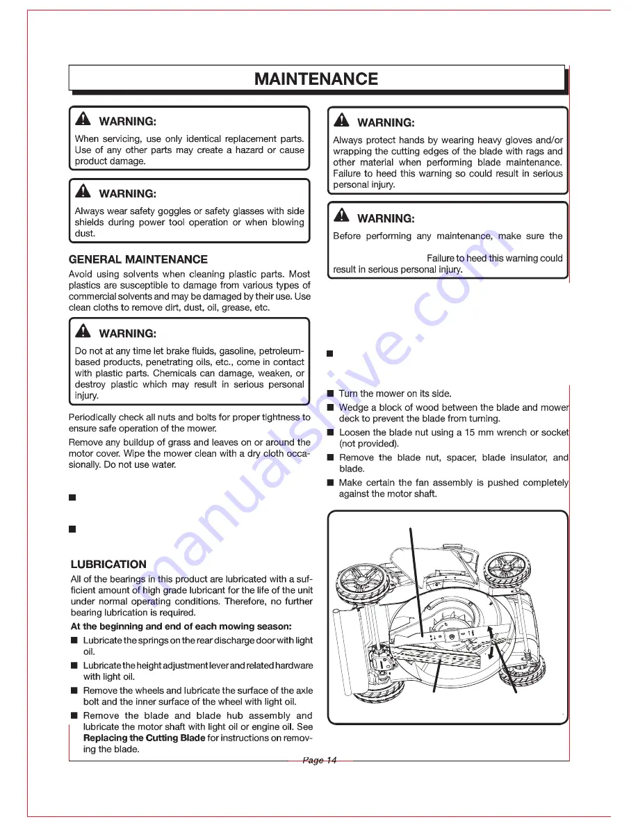 EarthWise 60318 Operator'S Manual Download Page 15