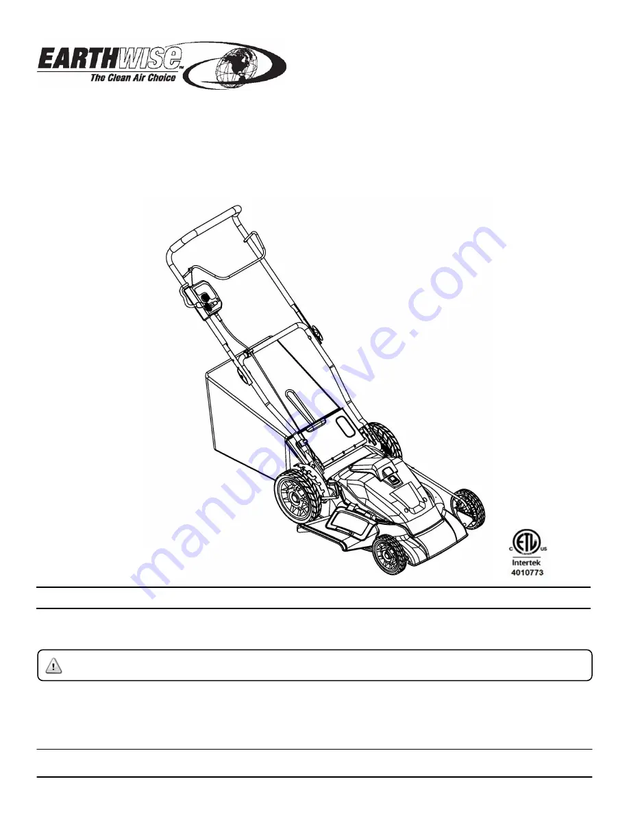 EarthWise 60418 Operator'S Manual Download Page 1