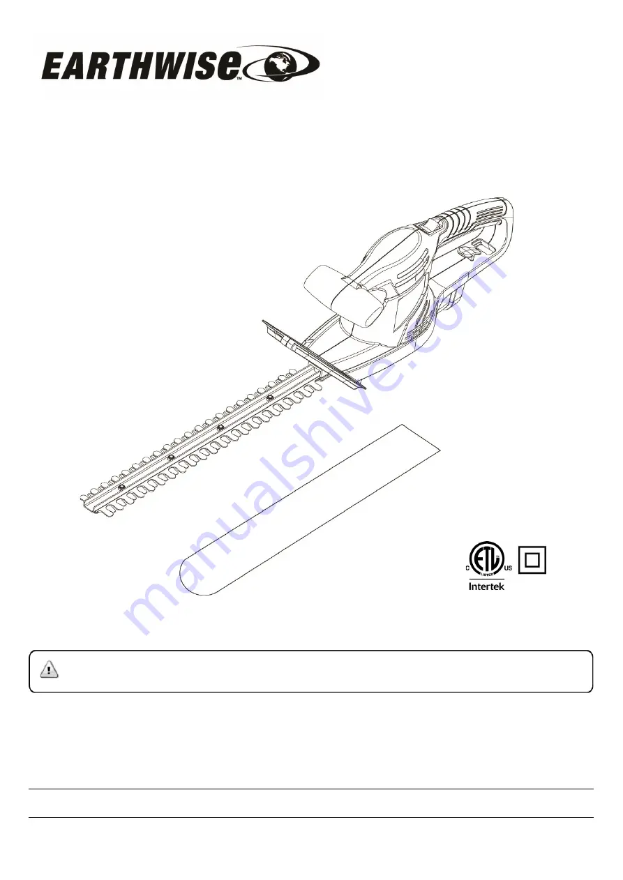 EarthWise HT10218 Owner'S Manual Download Page 1