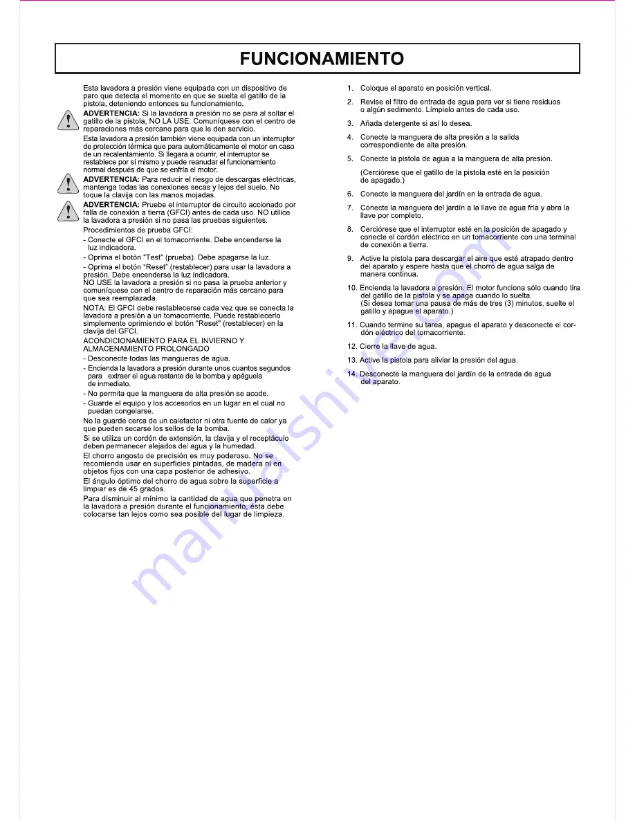 EarthWise PW01650 Operator'S Manual Download Page 10