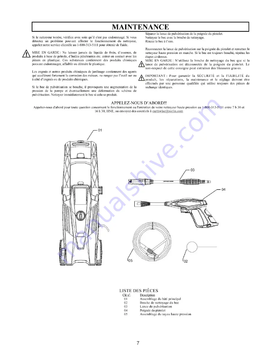 EarthWise PW16503 Operator'S Manual Download Page 24