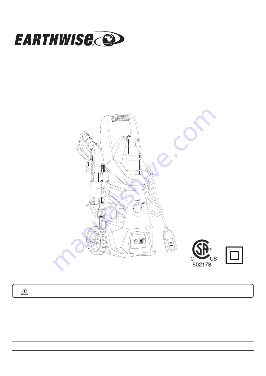 EarthWise PW190002 Owner'S Manual Download Page 1