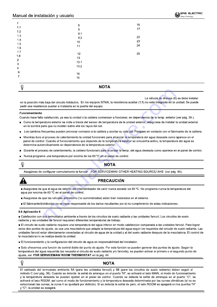 EAS Electric ETH-110VM Installation & Owner'S Manual Download Page 16