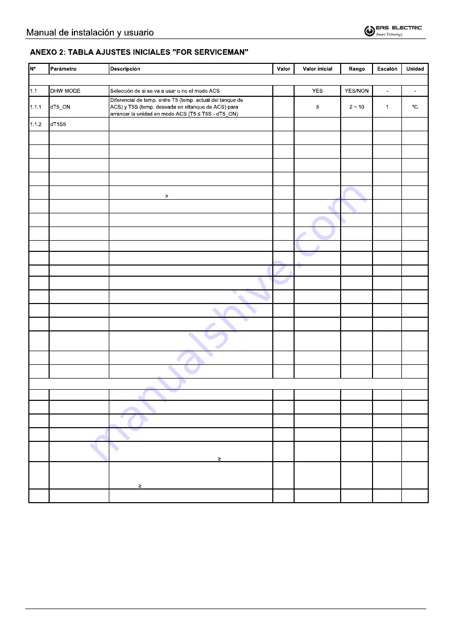 EAS Electric ETH-80VM Installation & Owner'S Manual Download Page 58