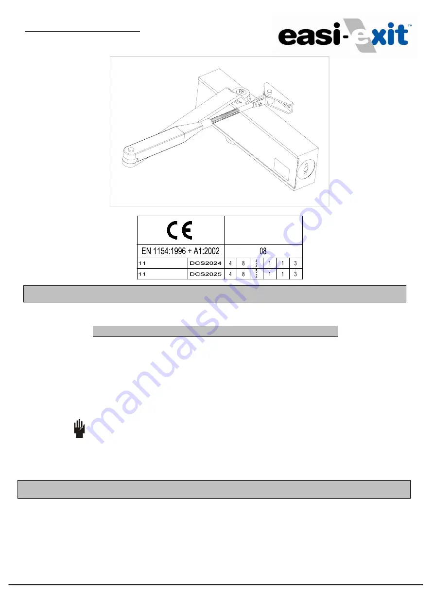 Easi-Exit DCS2024 Installation Instructions Download Page 1