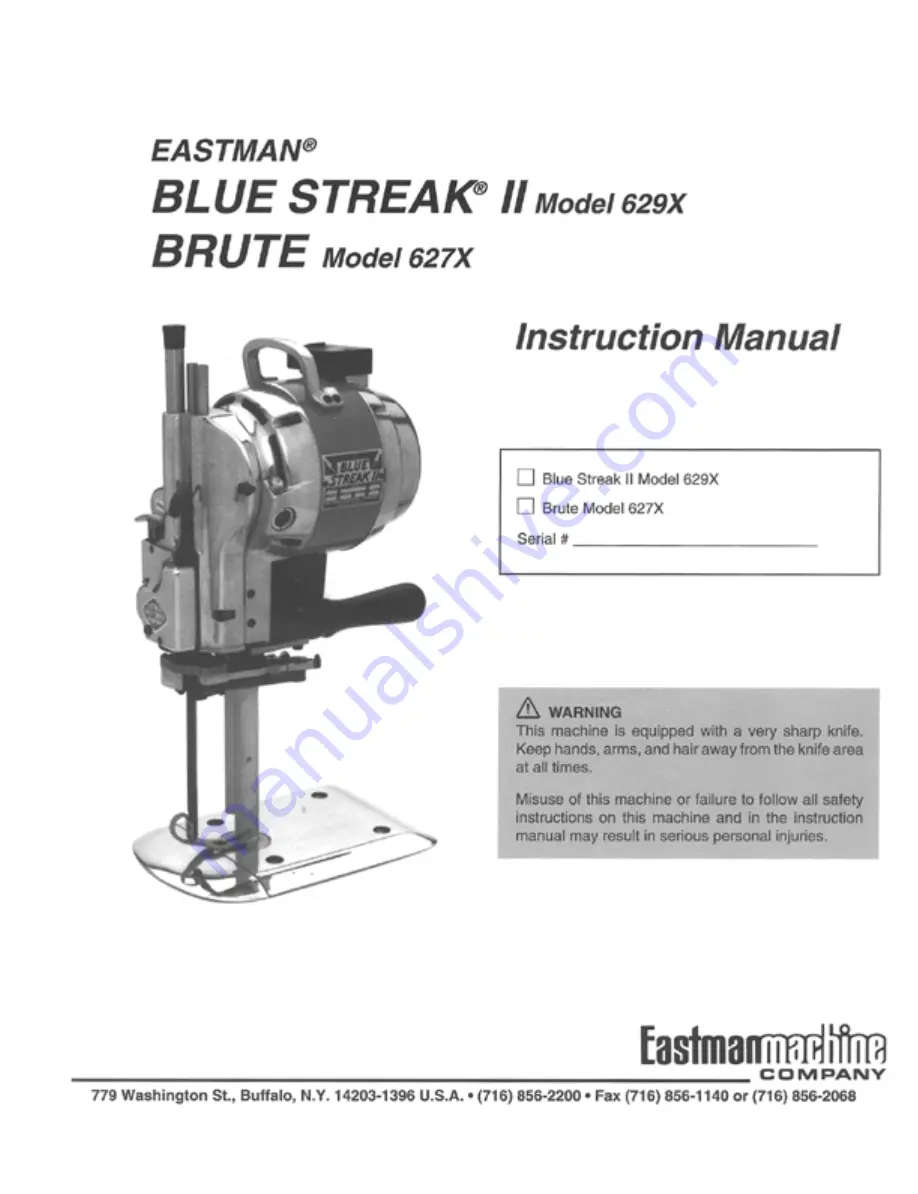 EASTMAN BRUTE 627X Instruction Manual Download Page 1