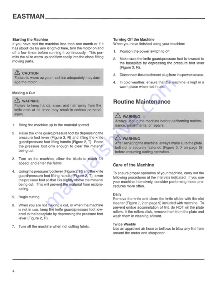 EASTMAN BRUTE 627X Instruction Manual Download Page 6