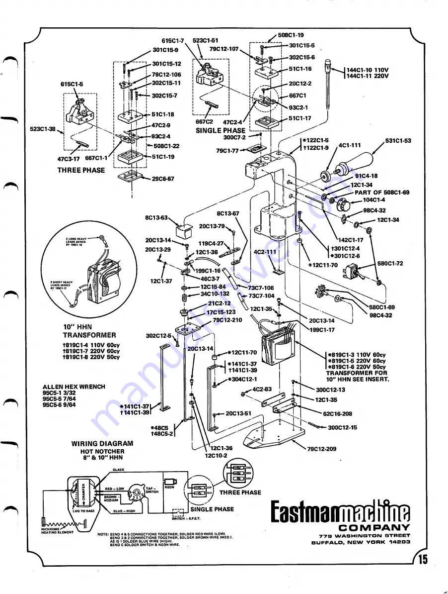 EASTMAN HHN Instruction Book And Parts List Download Page 15