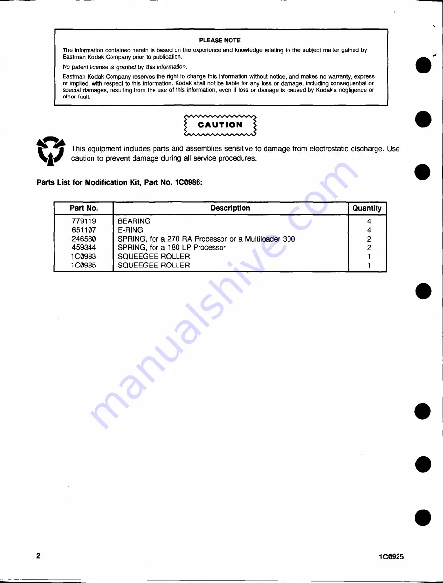 EASTMAN Kodak X-Omat 270 RA Modification Instructions Download Page 15