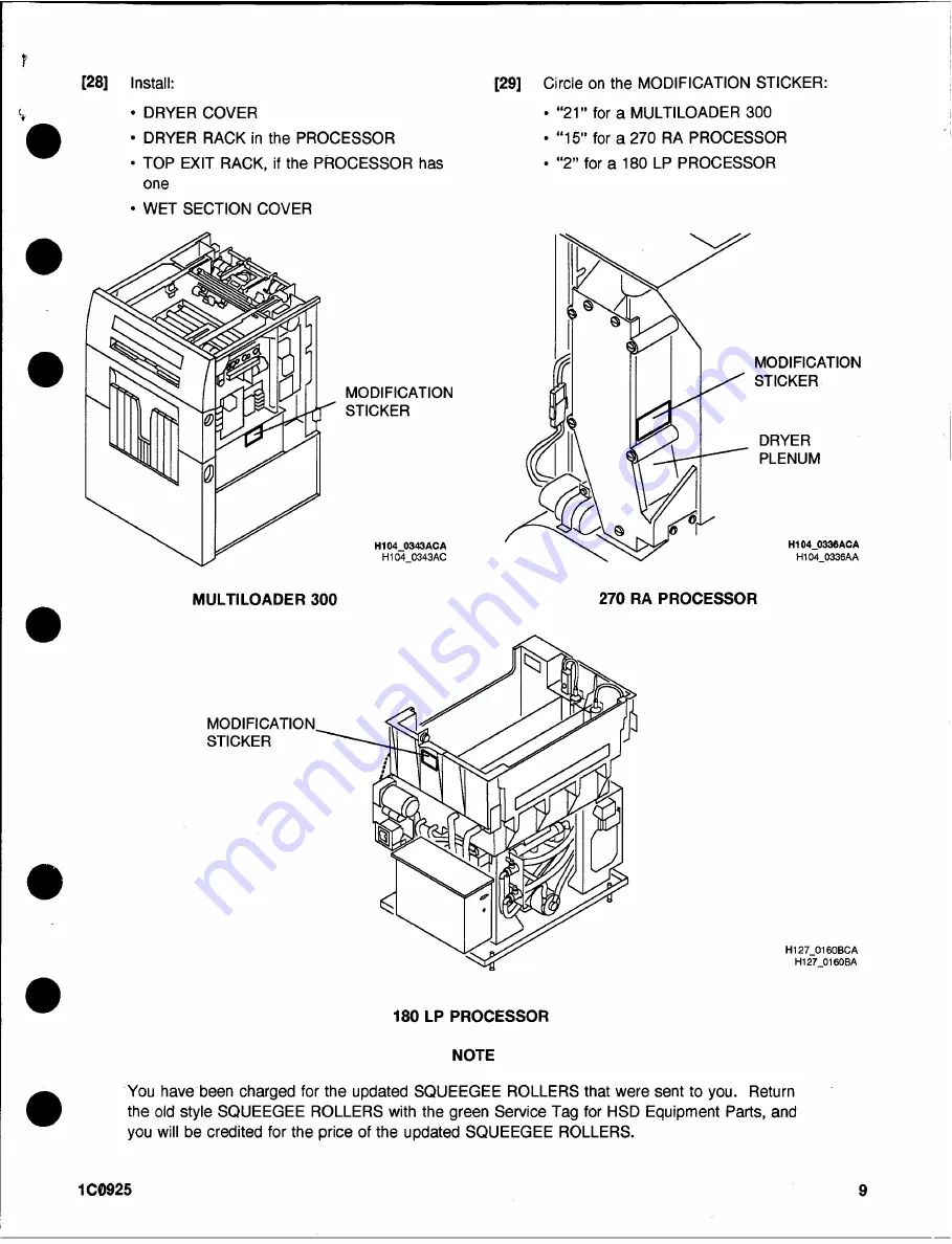 EASTMAN Kodak X-Omat 270 RA Modification Instructions Download Page 22