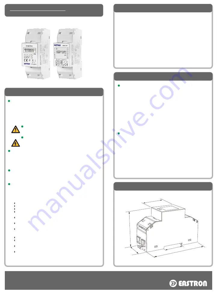 Eastron SDM230A Скачать руководство пользователя страница 1