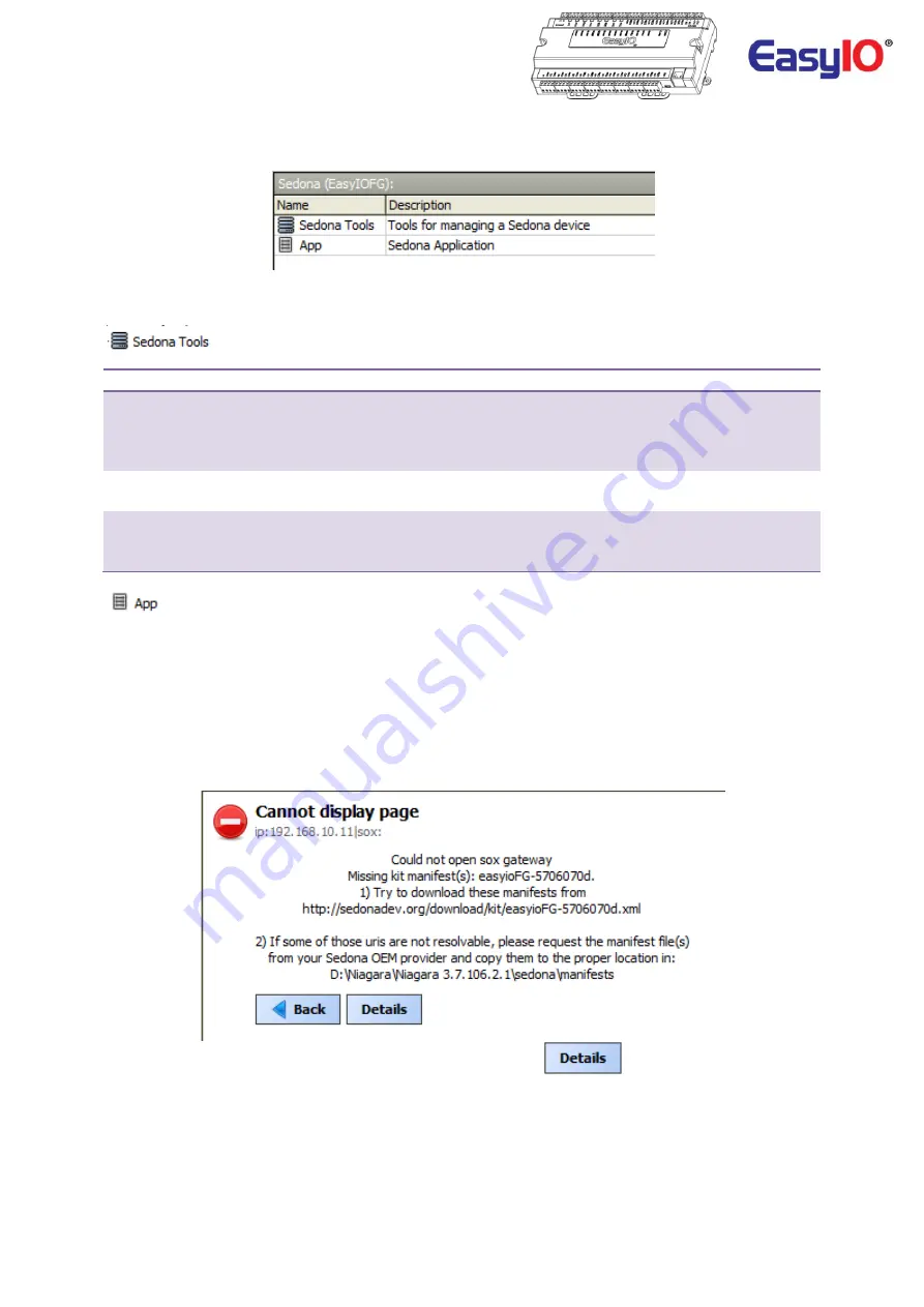 EasyIO Sedona Quick Start Manual Download Page 8