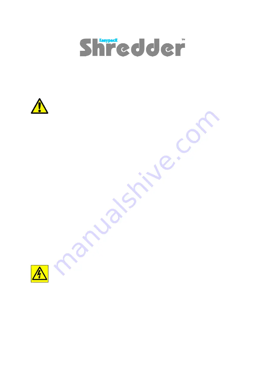 Easypack Shredder 084 Operating Manual Download Page 3