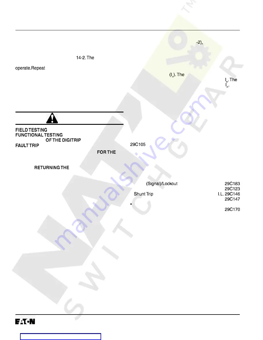 Eaton Digitrip RMS 310 Instructions Manual Download Page 12