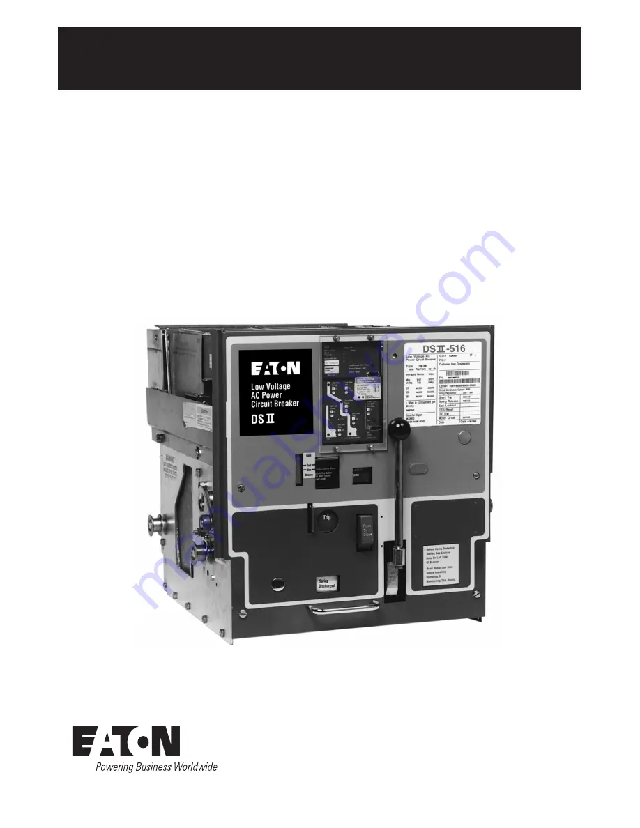 Eaton DSII Series Instructions For Installation, Operation And Maintenance Download Page 1