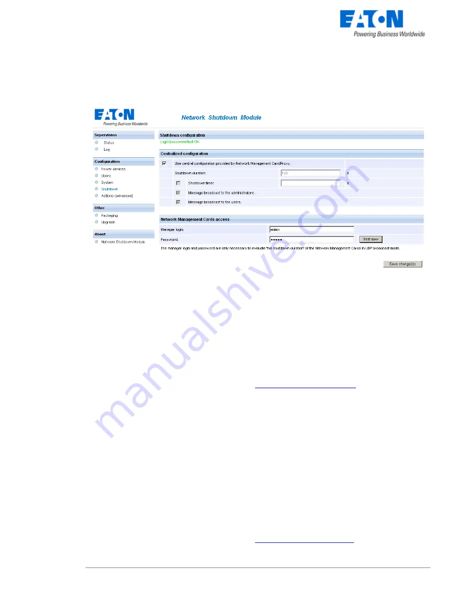 Eaton Network Shutdown Module V3 User Manual Download Page 27