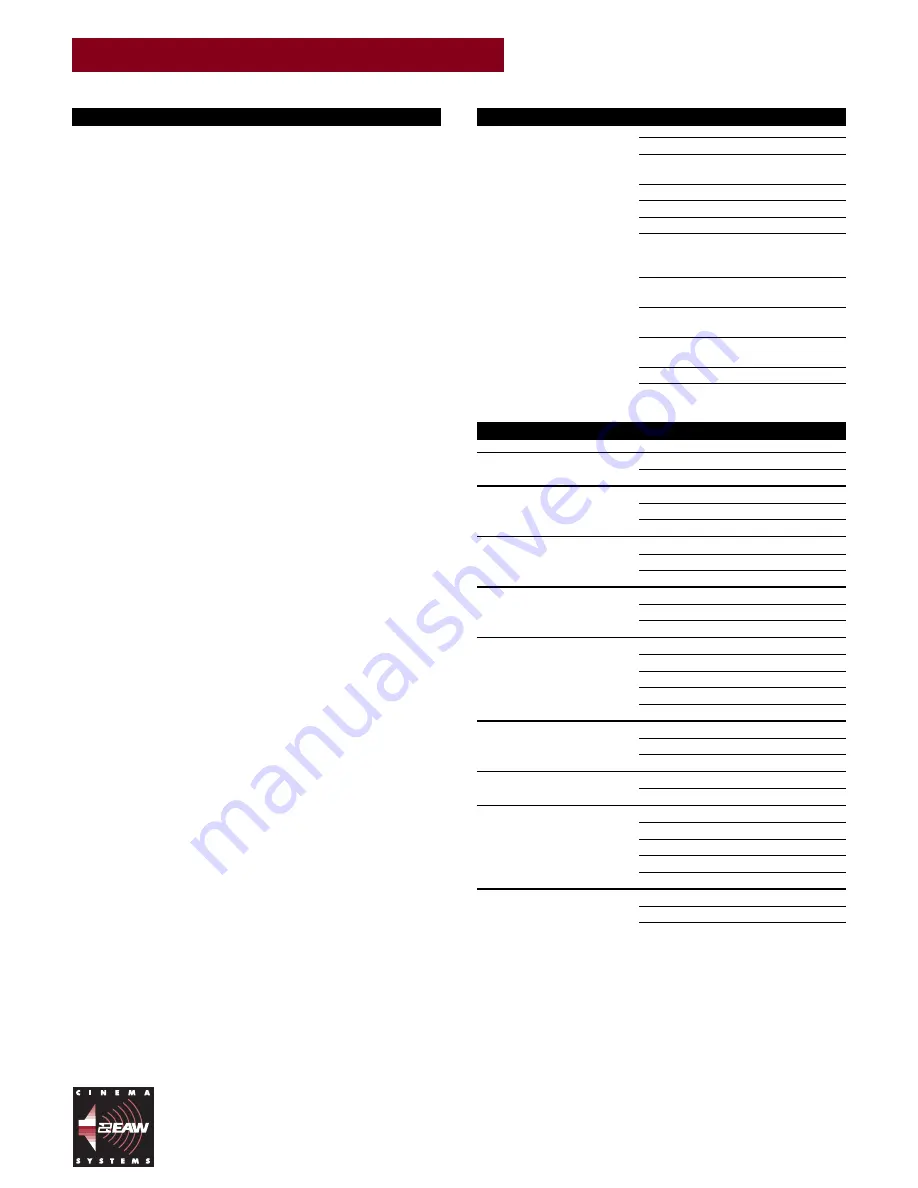 EAW Cinema CB259 Technical Specifications Download Page 2