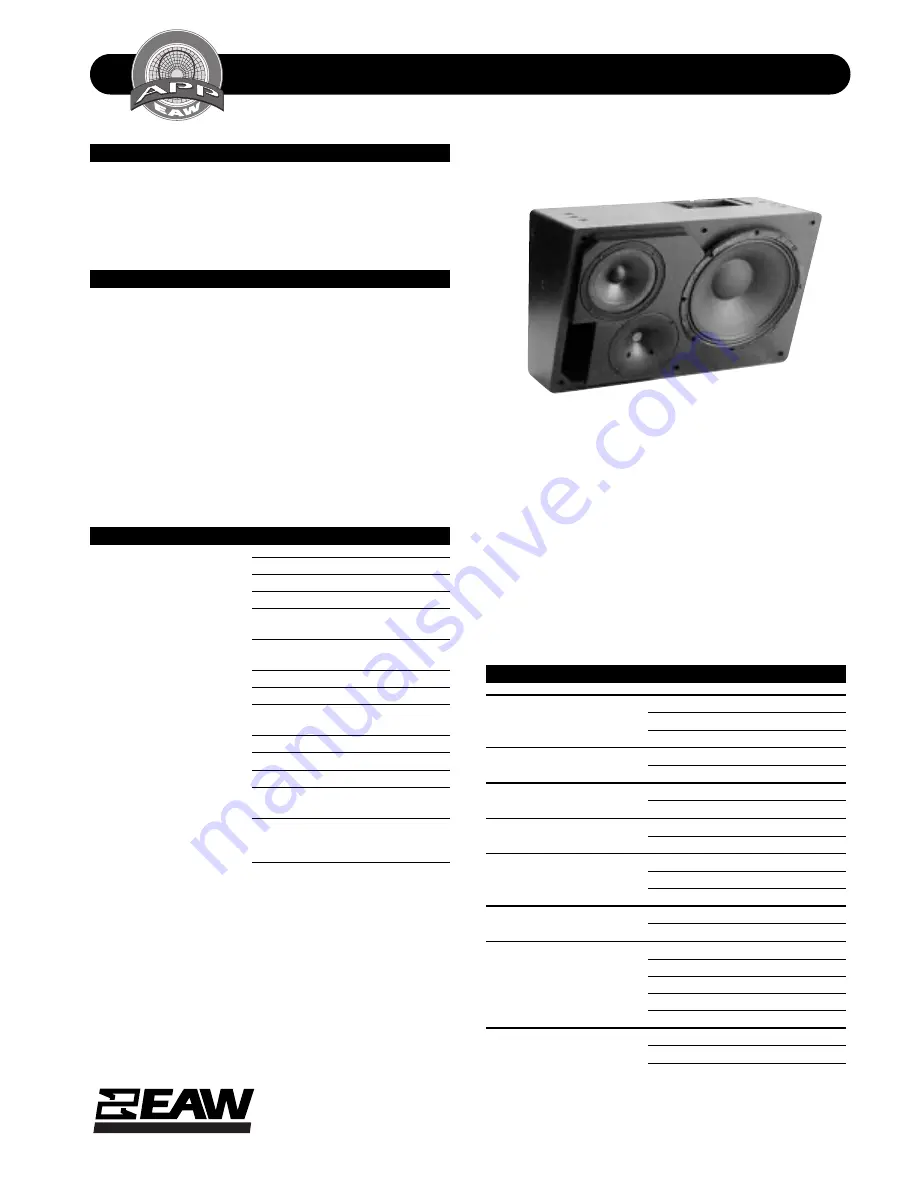 EAW DS123e Technical Specifications Download Page 1