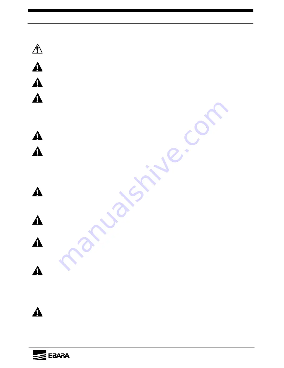 EBARA A70W Instruction Manual Download Page 5