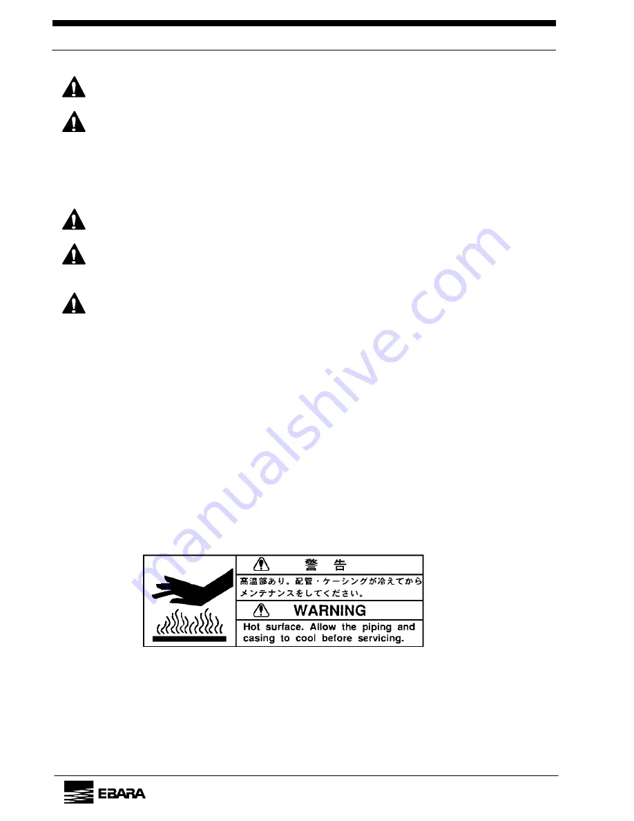 EBARA A70W Instruction Manual Download Page 6