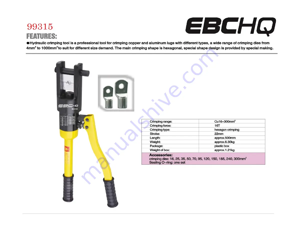 EBCHQ 99315 Instruction Manual Download Page 1