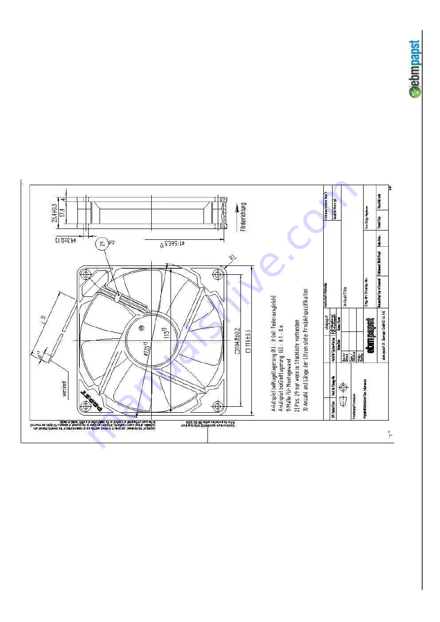 ebm-papst 4414 F Operating Manual Download Page 5