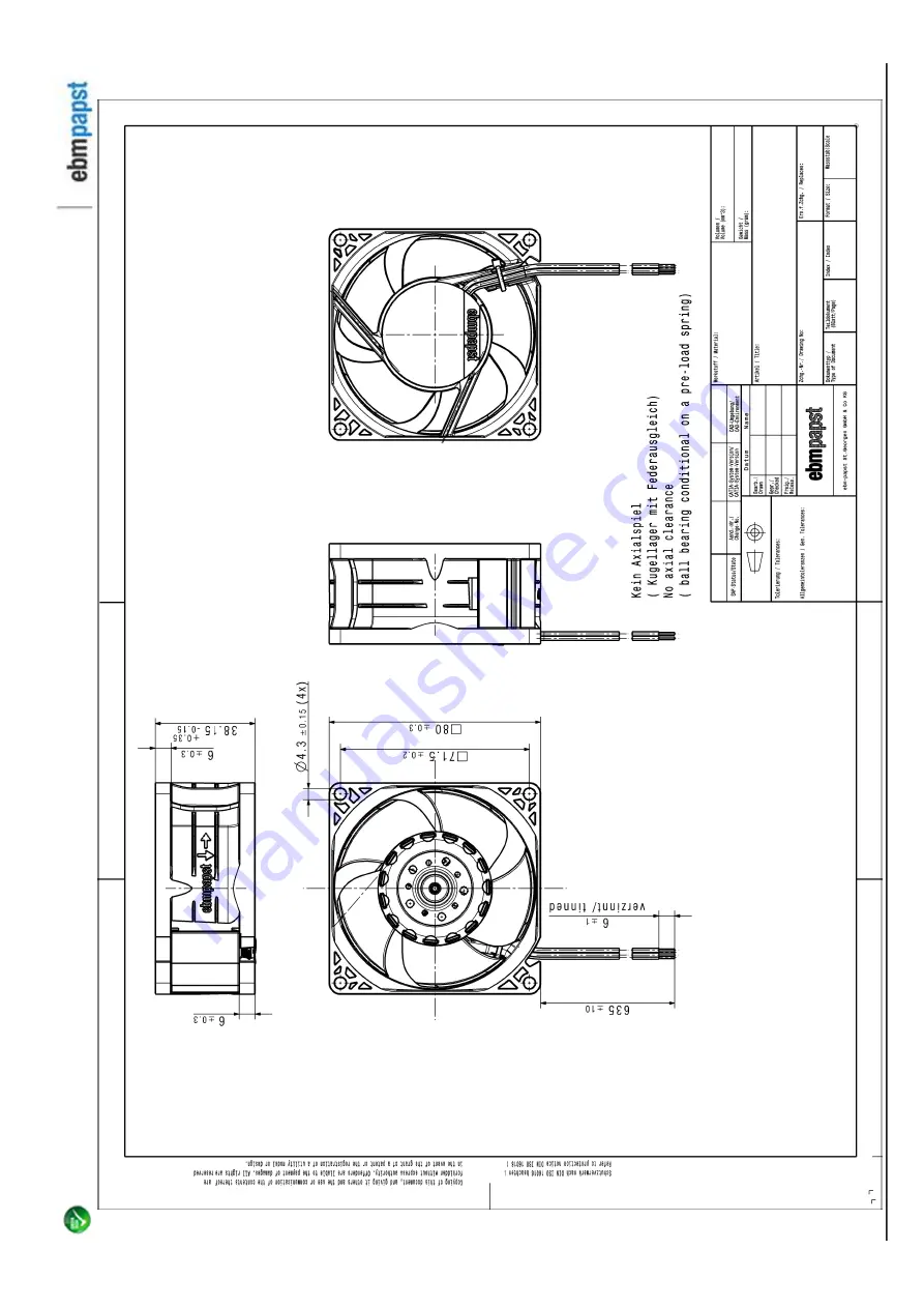 ebm-papst 8214 J/2NP-015 Operating Manual Download Page 6