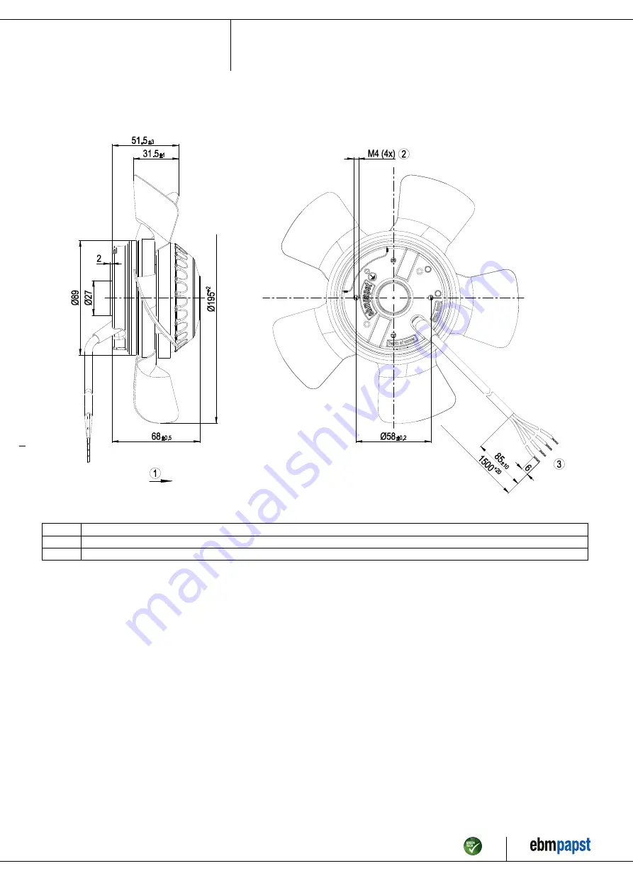 ebm-papst A2E200-AF02-55 Operating Instructions Manual Download Page 4