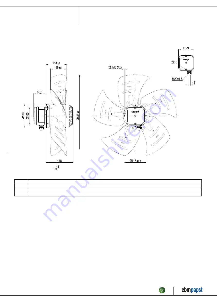 ebm-papst A4E450-BA09-01 Operating Instructions Manual Download Page 4