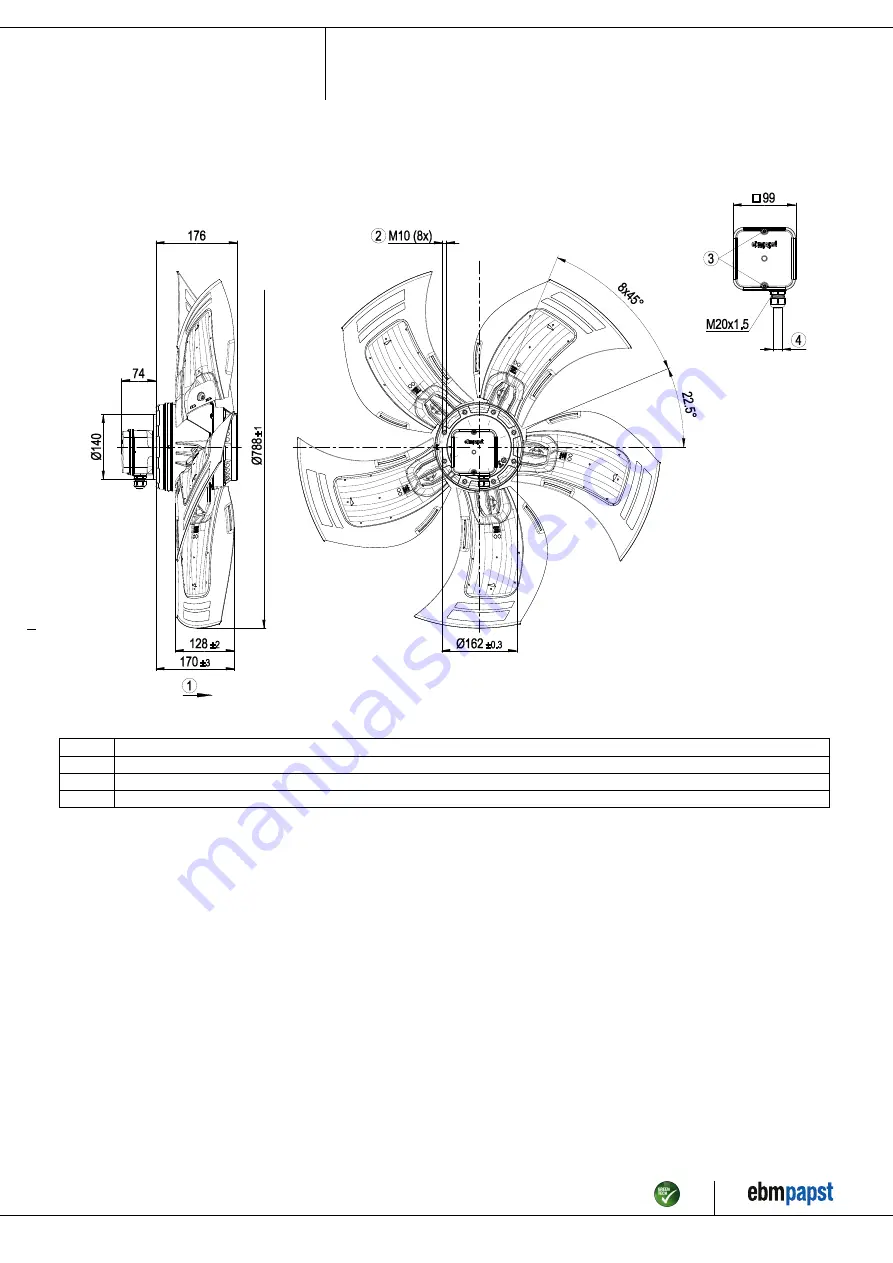 ebm-papst A8D800-AH01-02 Operating Instructions Manual Download Page 4