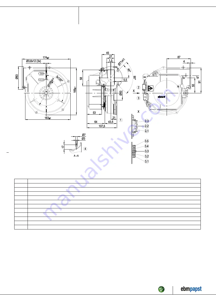 ebm-papst G1G126-AA45-71 Operating Instructions Manual Download Page 4