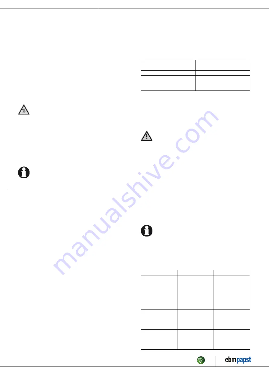 ebm-papst G3G160-AC70-01 Operating Instructions Manual Download Page 9