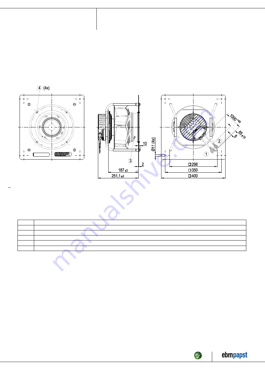 ebm-papst K3G250-PR02-J2 Operating Instructions Manual Download Page 4