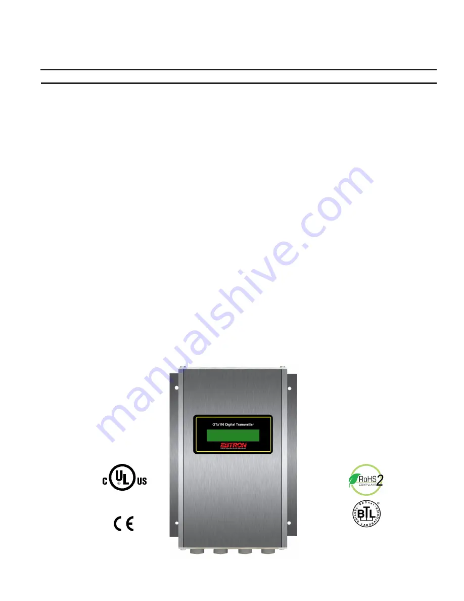 Ebtron GTC116 Installation Manual Download Page 1