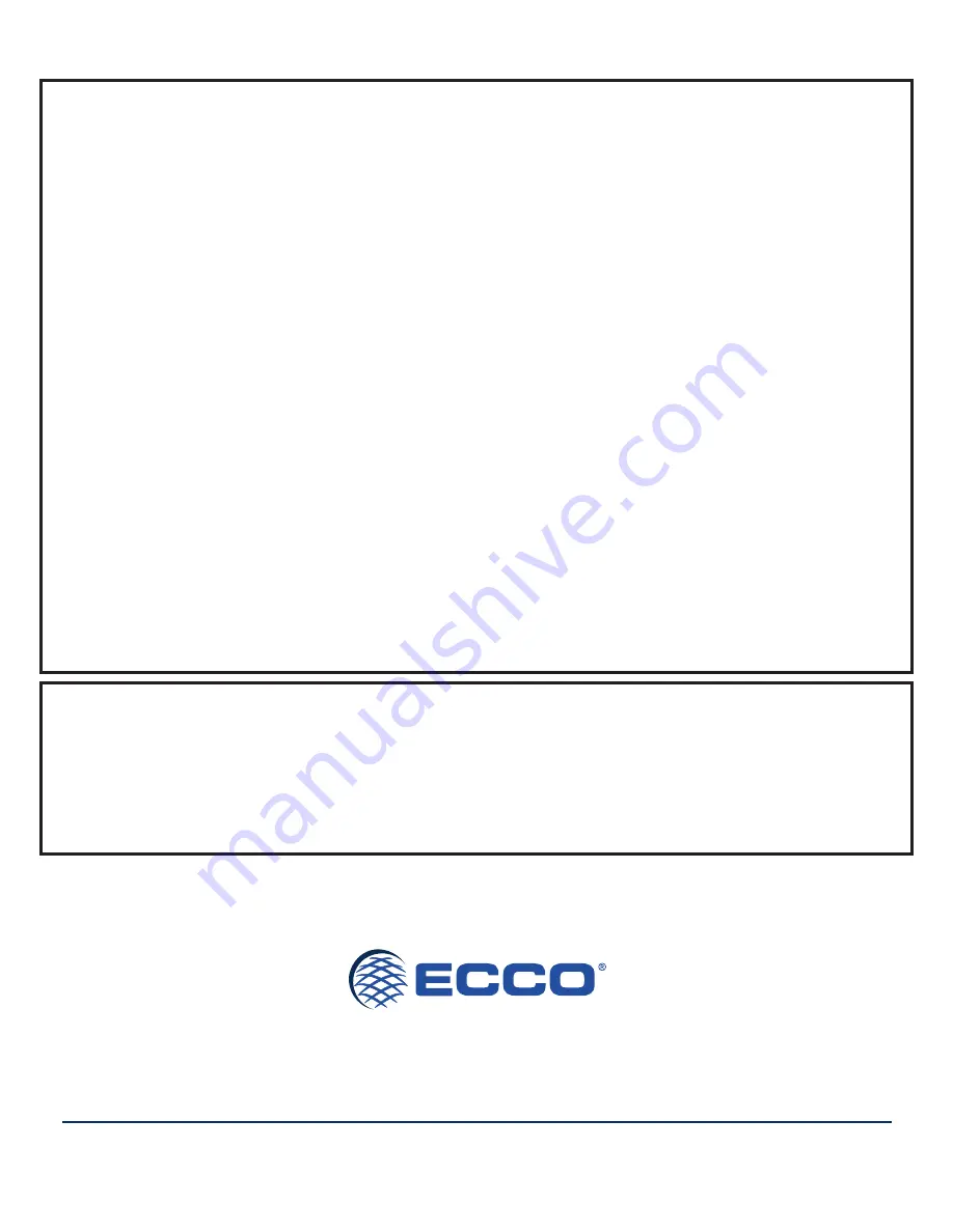 Ecco REFLEXL 11 Series Installation And Operation Instruction Manual Download Page 22