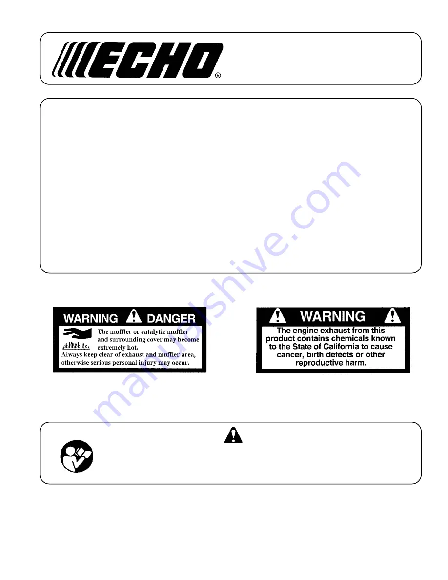 Echo 02006800 Operator'S Manual Download Page 1