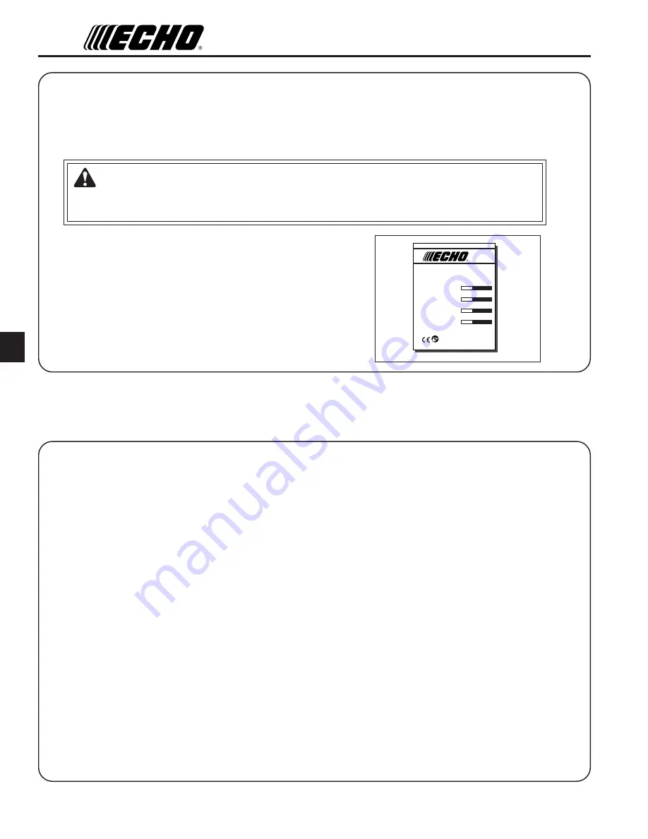 Echo HCAA-2400A Operator'S Manual Download Page 2