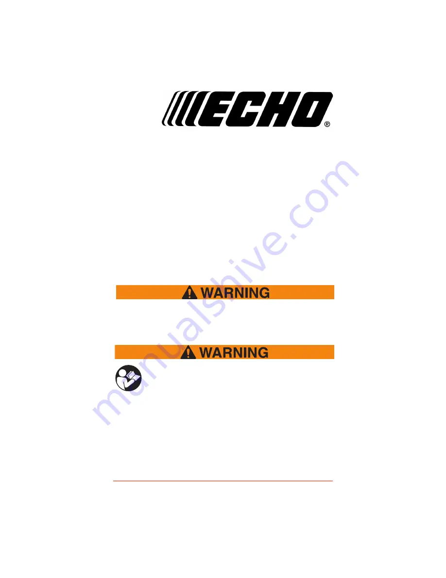 Echo PE-225 Operator'S Manual Download Page 1