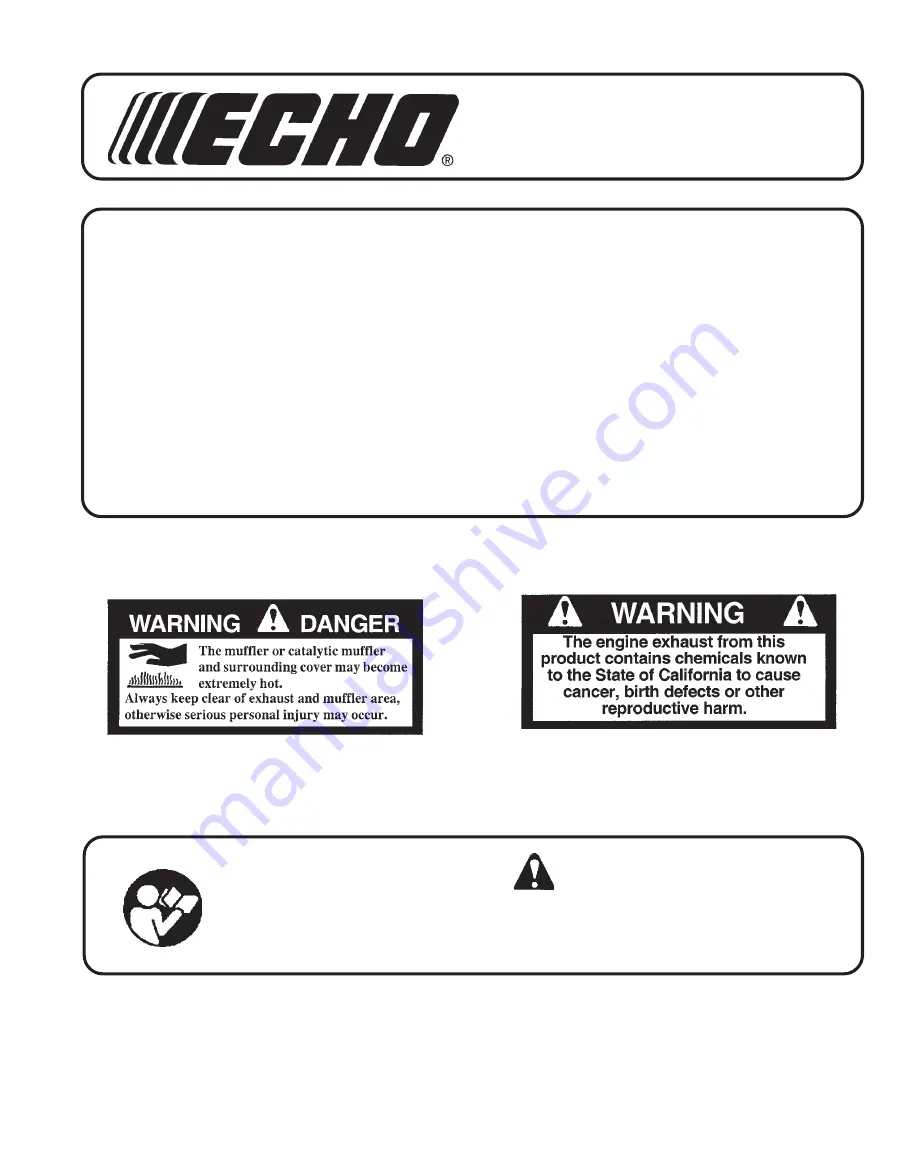 Echo PE-311 Operator'S Manual Download Page 1